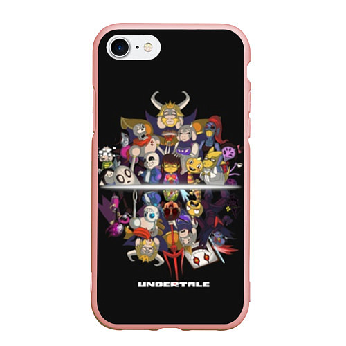 Чехол iPhone 7/8 матовый Undertale / 3D-Светло-розовый – фото 1