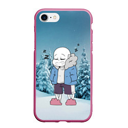 Чехол iPhone 7/8 матовый Sans Winter, цвет: 3D-малиновый