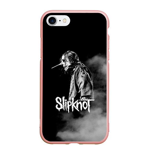 Чехол iPhone 7/8 матовый Slipknot: Shadow Smoke / 3D-Светло-розовый – фото 1