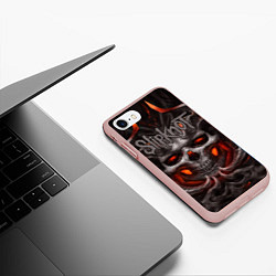 Чехол iPhone 7/8 матовый Slipknot: Hell Skull, цвет: 3D-светло-розовый — фото 2