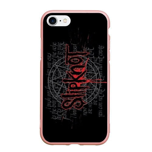 Чехол iPhone 7/8 матовый Slipknot: Pentagram / 3D-Светло-розовый – фото 1