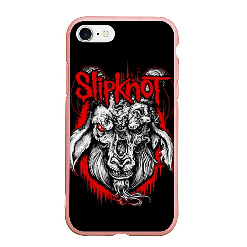 Чехол iPhone 7/8 матовый Slipknot: Devil Goat / 3D-Светло-розовый – фото 1