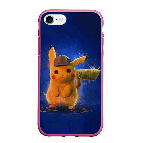 Чехол iPhone 7/8 матовый Pika Pika / 3D-Малиновый – фото 1