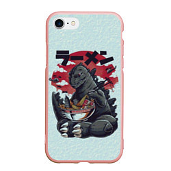 Чехол iPhone 7/8 матовый Blue Godzilla, цвет: 3D-светло-розовый