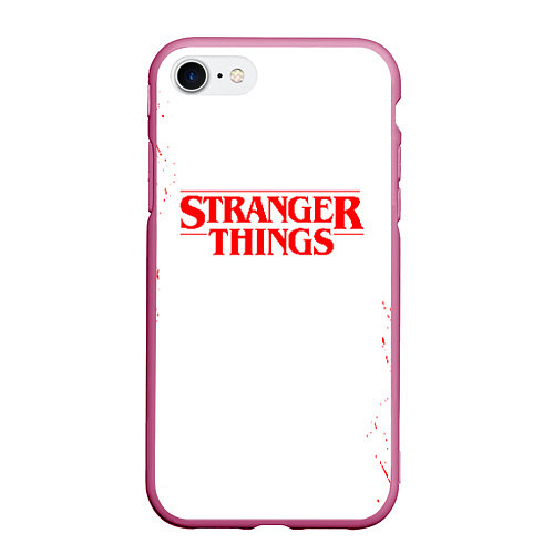 Чехол iPhone 7/8 матовый STRANGER THINGS / 3D-Малиновый – фото 1