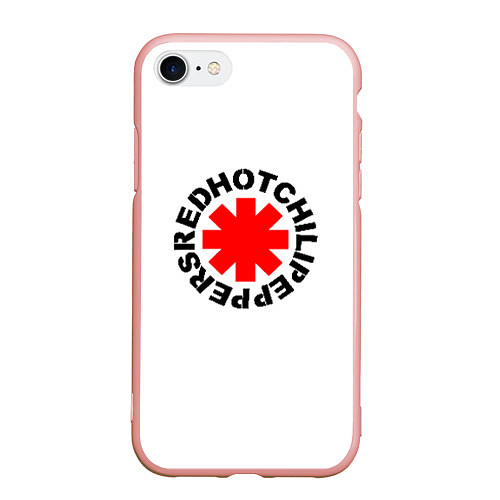 Чехол iPhone 7/8 матовый RED HOT CHILI PEPPERS / 3D-Светло-розовый – фото 1