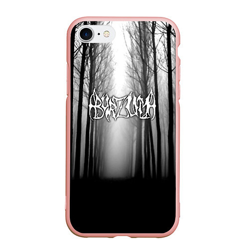 Чехол iPhone 7/8 матовый Темный лес Burzum / 3D-Светло-розовый – фото 1