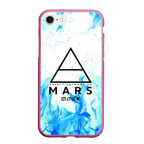 Чехол iPhone 7/8 матовый 30 SECONDS TO MARS / 3D-Малиновый – фото 1