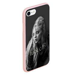 Чехол iPhone 7/8 матовый Billie Eilish fak off, цвет: 3D-светло-розовый — фото 2