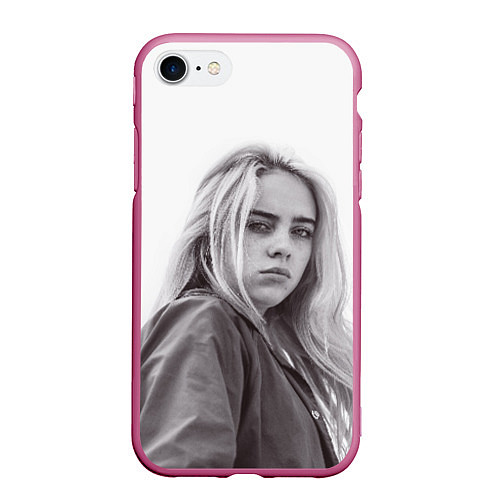 Чехол iPhone 7/8 матовый BILLIE EILISH / 3D-Малиновый – фото 1