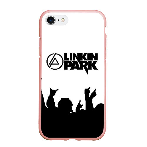 Чехол iPhone 7/8 матовый LINKIN PARK / 3D-Светло-розовый – фото 1