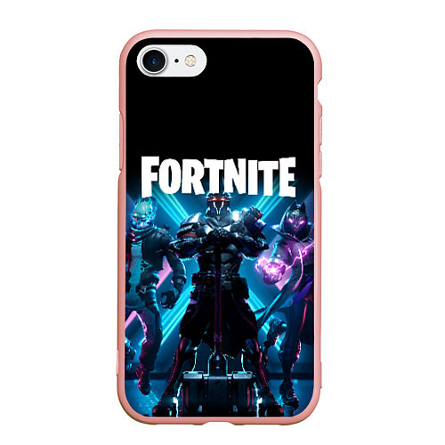 Чехол iPhone 7/8 матовый FORTNITE 10 СЕЗОН / 3D-Светло-розовый – фото 1