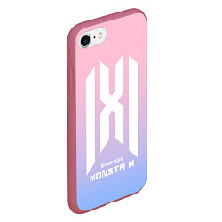 Чехол iPhone 7/8 матовый Monsta X, цвет: 3D-малиновый — фото 2