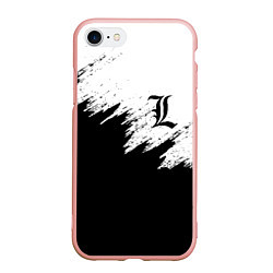 Чехол iPhone 7/8 матовый L letter line, цвет: 3D-светло-розовый