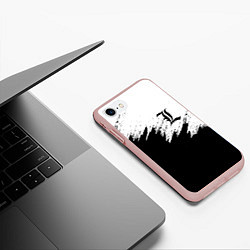 Чехол iPhone 7/8 матовый L letter line, цвет: 3D-светло-розовый — фото 2