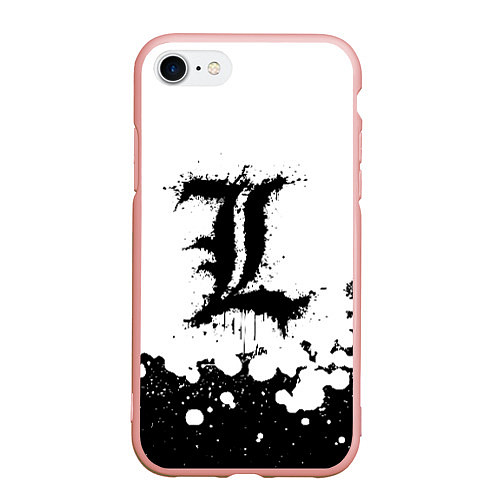 Чехол iPhone 7/8 матовый L letter snow / 3D-Светло-розовый – фото 1