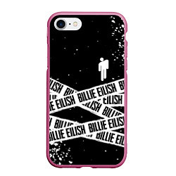 Чехол iPhone 7/8 матовый BILLIE EILISH: Black Tape, цвет: 3D-малиновый