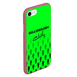 Чехол iPhone 7/8 матовый Billie Eilish: Green Autograph, цвет: 3D-малиновый — фото 2