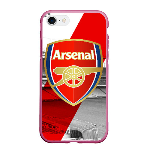 Чехол iPhone 7/8 матовый Arsenal / 3D-Малиновый – фото 1