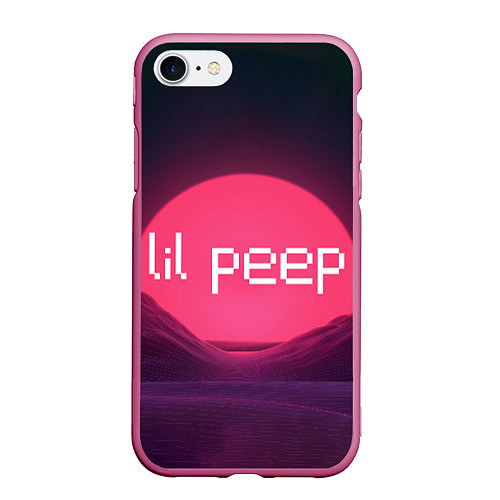 Чехол iPhone 7/8 матовый Lil peepLogo / 3D-Малиновый – фото 1