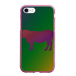 Чехол iPhone 7/8 матовый Короватрехцветный градиент, цвет: 3D-малиновый