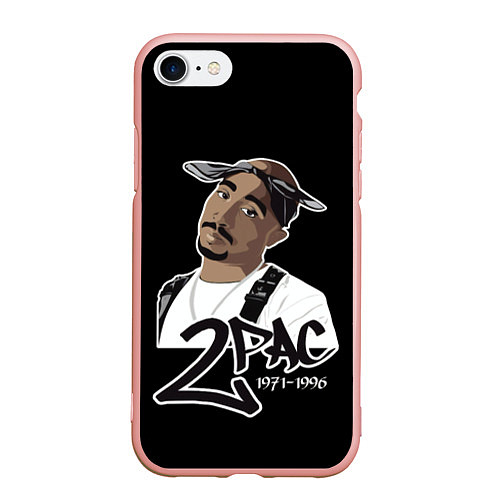 Чехол iPhone 7/8 матовый 2pac / 3D-Светло-розовый – фото 1