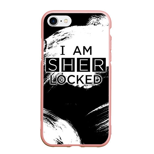 Чехол iPhone 7/8 матовый Sherlock / 3D-Светло-розовый – фото 1