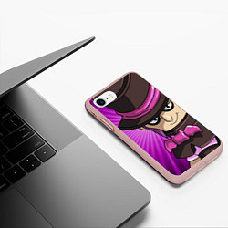 Чехол iPhone 7/8 матовый Brawl Stars Mortis1, цвет: 3D-светло-розовый — фото 2