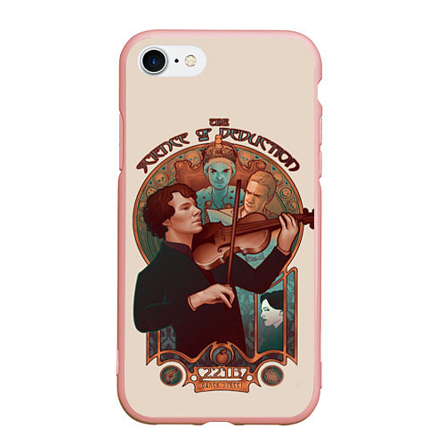 Чехол iPhone 7/8 матовый Sherlock / 3D-Светло-розовый – фото 1