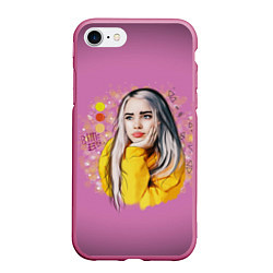 Чехол iPhone 7/8 матовый BILLIE EILISH, цвет: 3D-малиновый