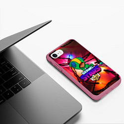 Чехол iPhone 7/8 матовый BRAWL STARS НОВОГОДНИЙ, цвет: 3D-малиновый — фото 2