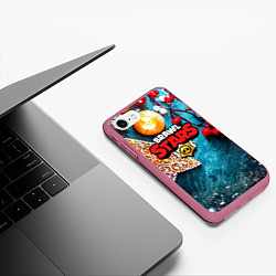 Чехол iPhone 7/8 матовый Brawl Stars новогодний, цвет: 3D-малиновый — фото 2