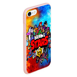 Чехол iPhone 7/8 матовый BrawlStars All heroes, цвет: 3D-светло-розовый — фото 2