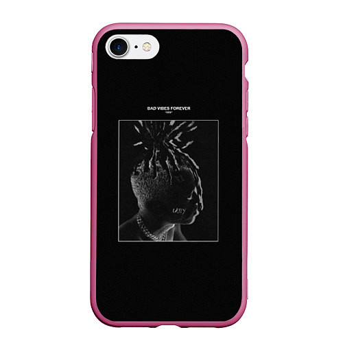 Чехол iPhone 7/8 матовый XXXTENTACION BAD VIBES FOREVER / 3D-Малиновый – фото 1