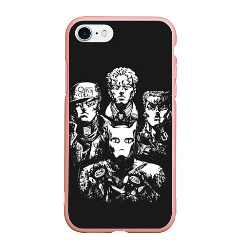 Чехол iPhone 7/8 матовый JoJo Bizarre Adventure / 3D-Светло-розовый – фото 1