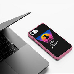 Чехол iPhone 7/8 матовый Приключения ДжоДжо, цвет: 3D-малиновый — фото 2