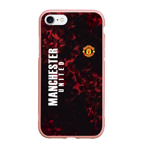 Чехол iPhone 7/8 матовый Manchester United / 3D-Светло-розовый – фото 1