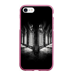 Чехол iPhone 7/8 матовый Темные коридоры, цвет: 3D-малиновый