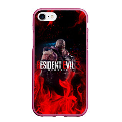 Чехол iPhone 7/8 матовый RESIDENT EVIL 3, цвет: 3D-малиновый