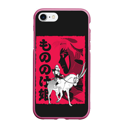 Чехол iPhone 7/8 матовый Princess Mononoke / 3D-Малиновый – фото 1