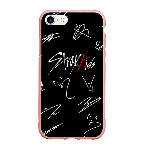 Чехол iPhone 7/8 матовый STRAY KIDS / 3D-Светло-розовый – фото 1