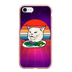 Чехол iPhone 7/8 матовый Woman yelling at a cat, цвет: 3D-светло-розовый