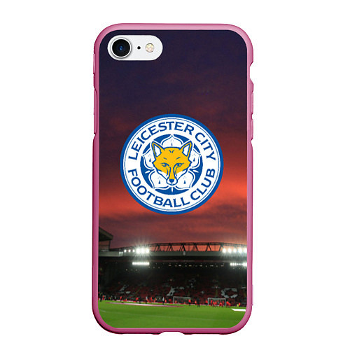 Чехол iPhone 7/8 матовый FC Leicester City / 3D-Малиновый – фото 1