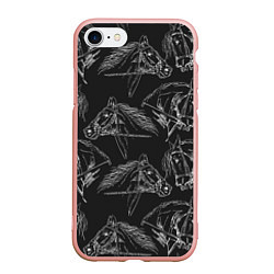 Чехол iPhone 7/8 матовый Кони, цвет: 3D-светло-розовый