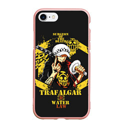 Чехол iPhone 7/8 матовый One Piece Trafalgar Water, цвет: 3D-светло-розовый