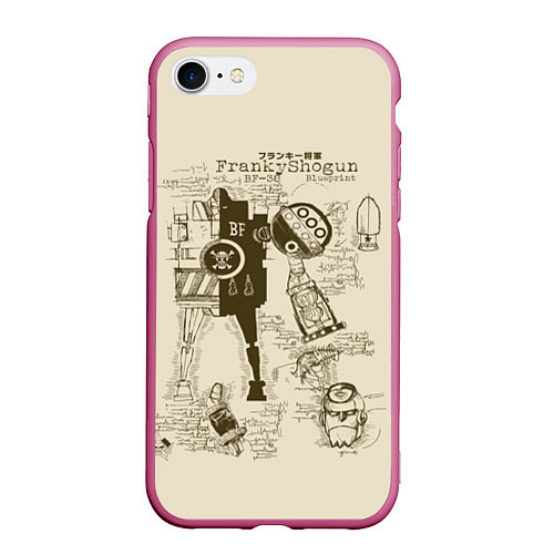 Чехол iPhone 7/8 матовый One Piece / 3D-Малиновый – фото 1