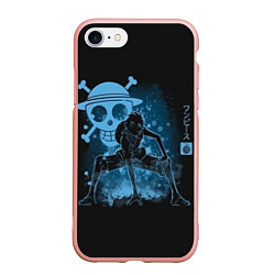 Чехол iPhone 7/8 матовый One Piece, цвет: 3D-светло-розовый