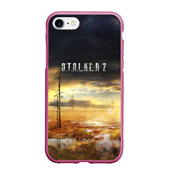 Чехол iPhone 7/8 матовый STALKER 2, цвет: 3D-малиновый