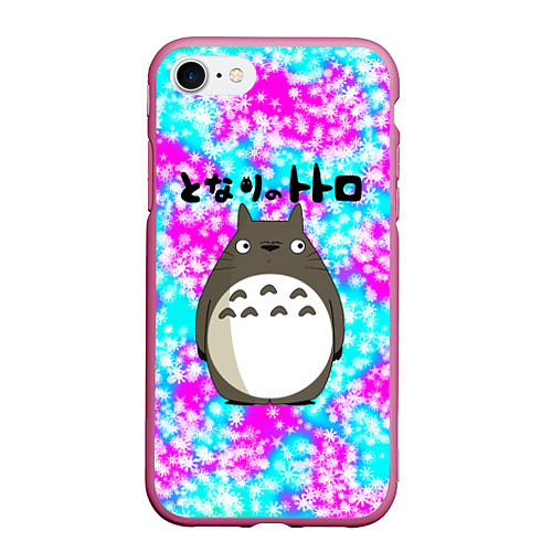 Чехол iPhone 7/8 матовый Totoro / 3D-Малиновый – фото 1