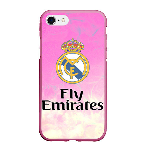 Чехол iPhone 7/8 матовый Реал Мадрид / 3D-Малиновый – фото 1